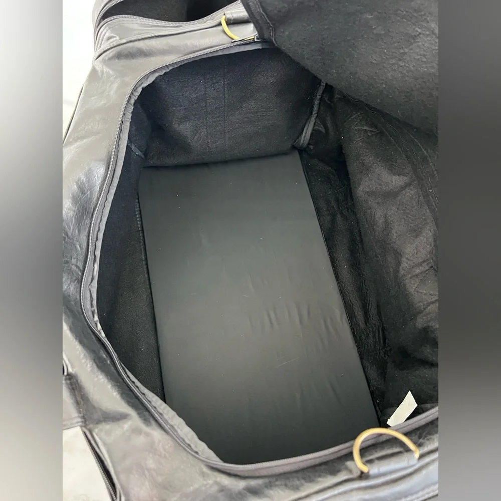 Vintage NRA Faux Leather Large Black Duffle Bag